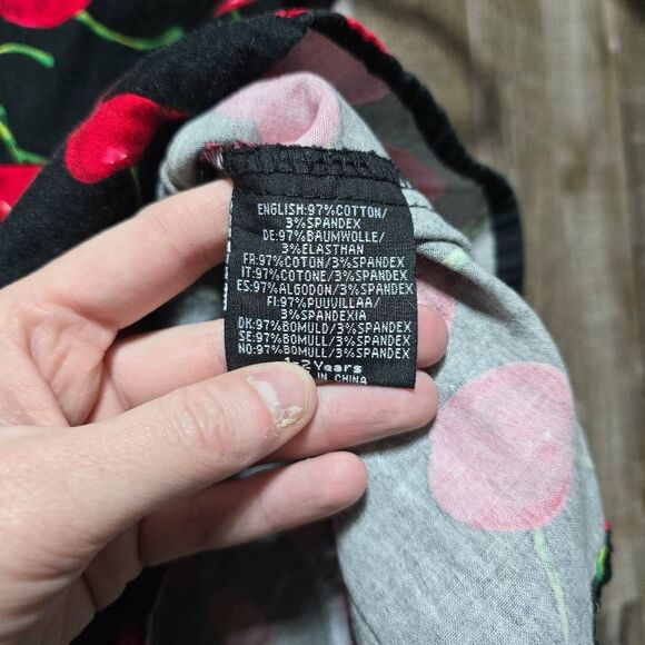 Hearts & Roses Kids Bombshell Cherry 50's Swing Dress Black 1-2 Years - Picture 5 of 5